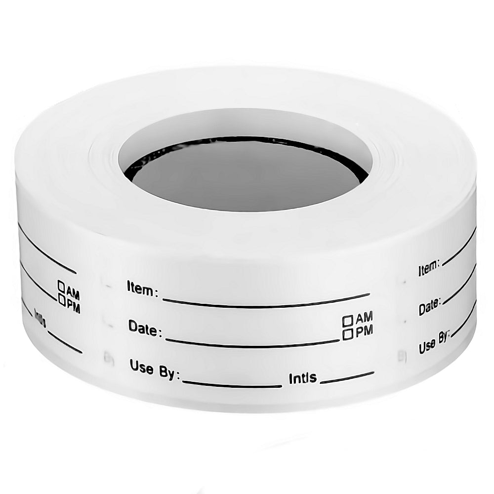 Black Removable Day & Use By Labels - 25 x 50mm