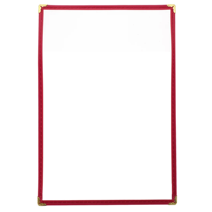 A4 Red American Menu Cover (1 Page 2 Sides)