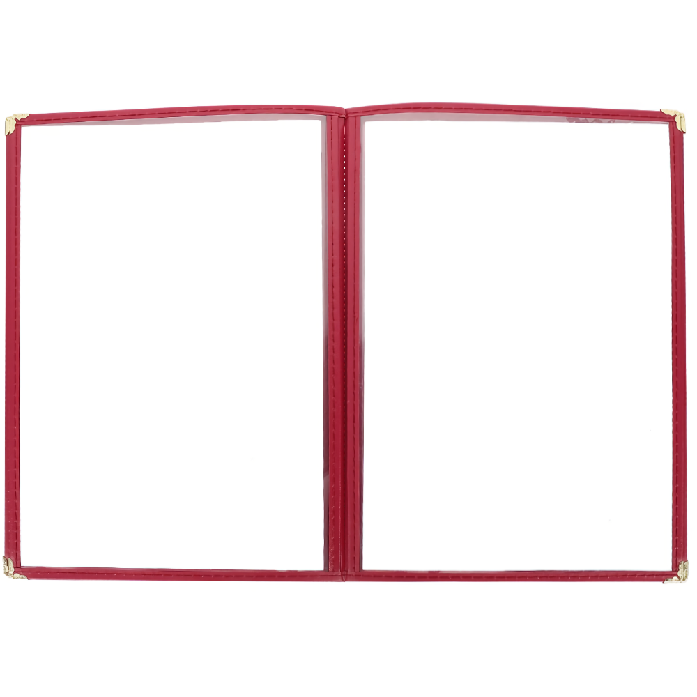 A4 Red American Menu Cover (2 Page 4 Sides)