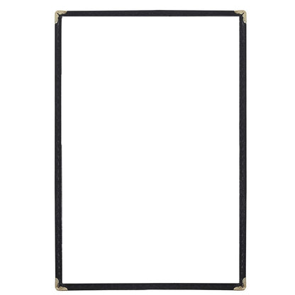 A5 Black American Menu Cover (1 Page 2 Sides)