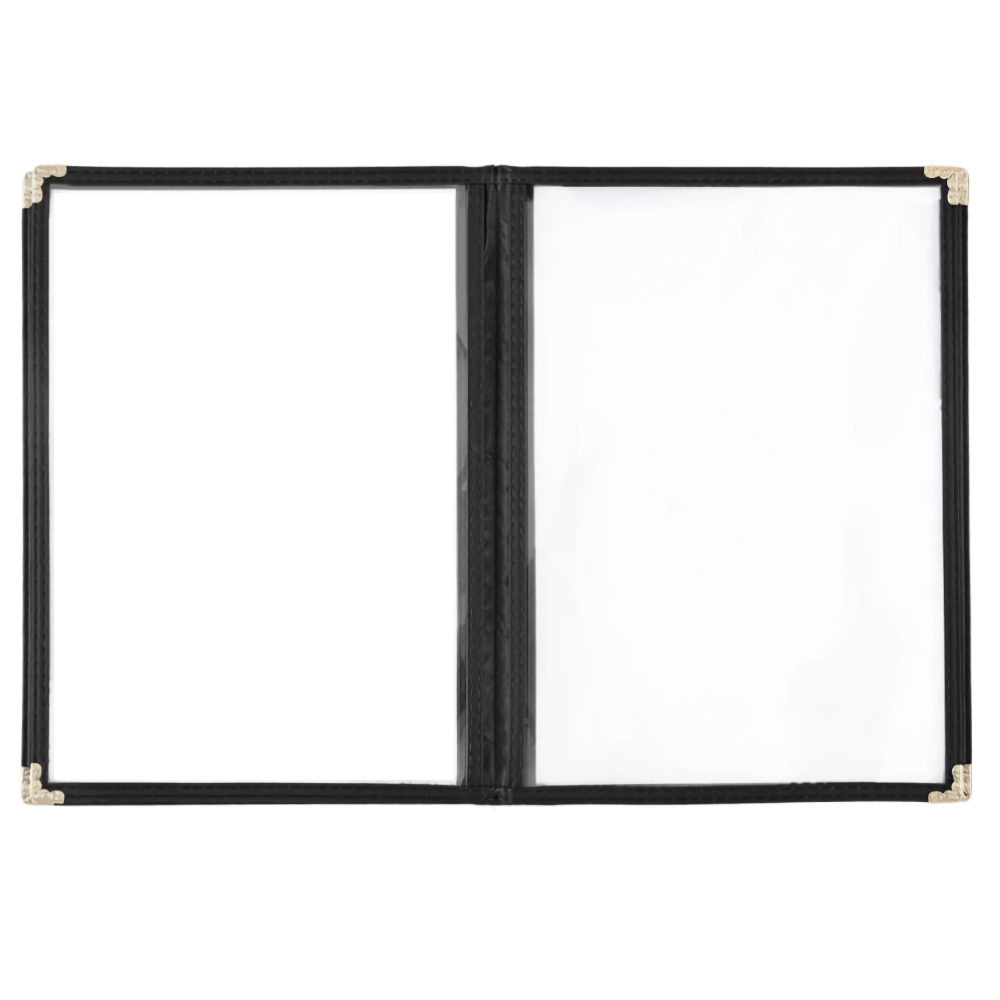 A5 Black American Menu Cover (4 Page 8 Sides)