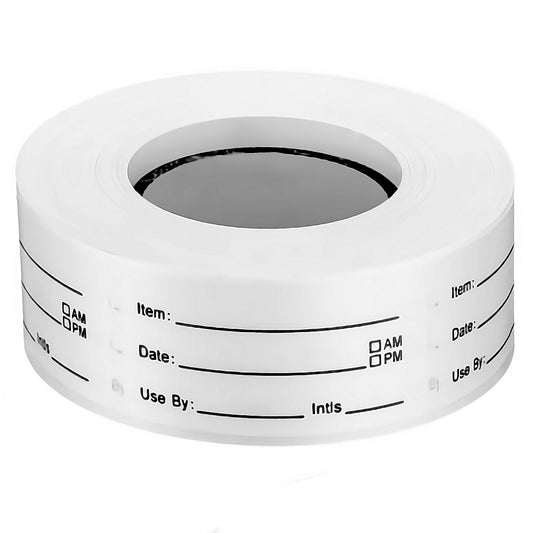 Black Removable Day & Use By Labels - 25 x 50mm