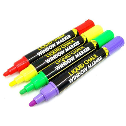 Liquid Chalk Markers Assorted - Pack of 4